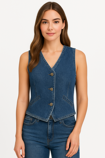 Slim Waist Denim Vest KOAKON