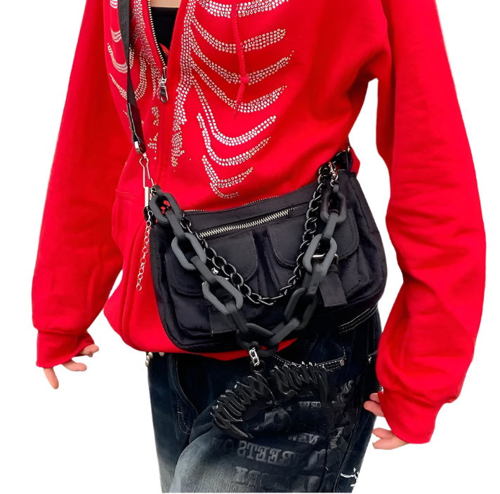 Cakulo Rhinestone Skeleton Hoodie.