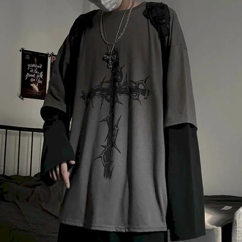 Oversized Long Sleeve Gothic Top.
