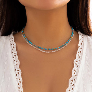 Bohemia Multicolour Acrylic Seed Beads Necklace/Choker KOAKON