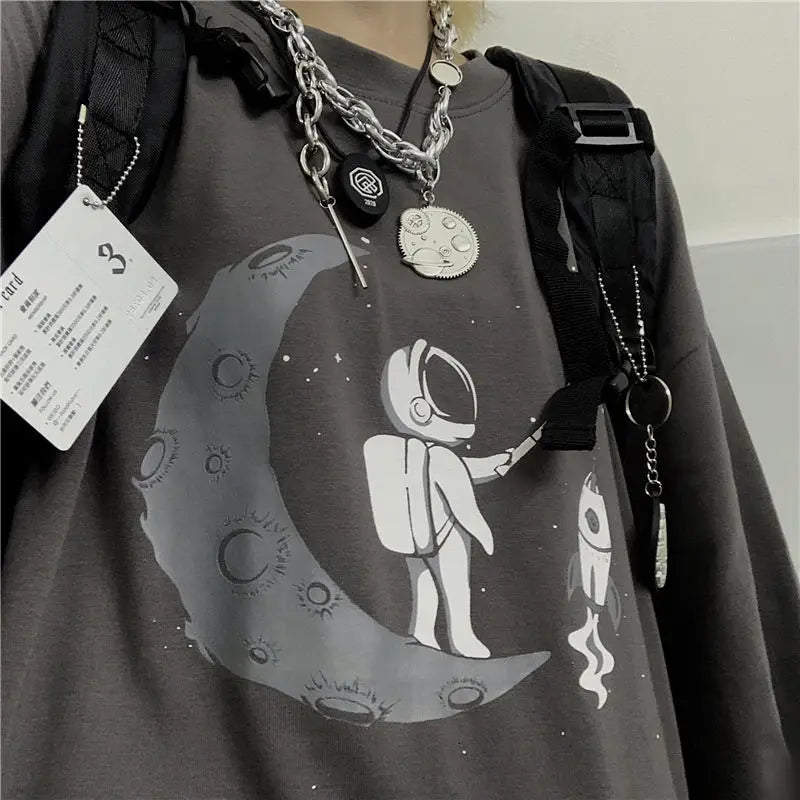 T Shirt for Men Autumn Y2k T-shirt Streetwear Oversized Long Sleeve Anime T-shirt Harajuku Gothic Vintage Graphic Manga Tee Tops KOAKON