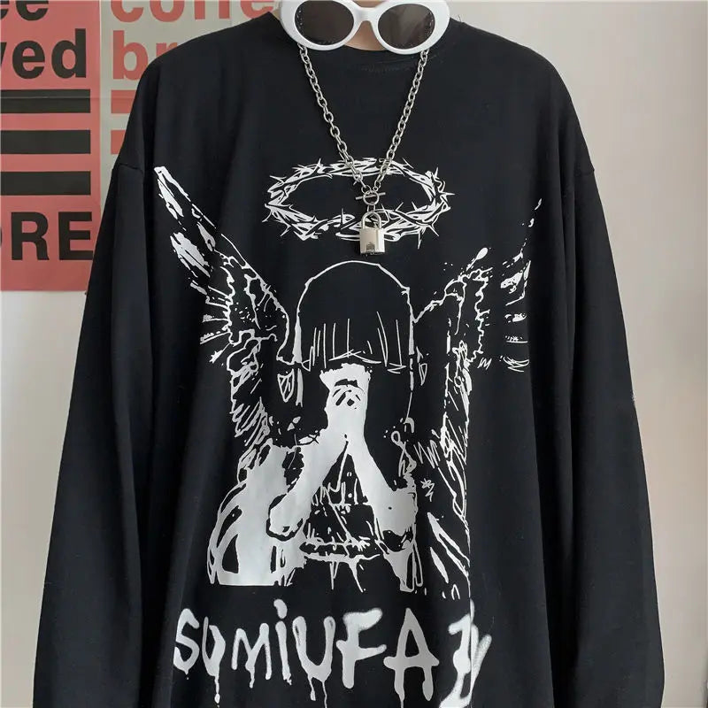 Oversized Long Sleeve Gothic Top.