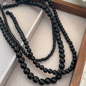 Vintage Black Pearls Necklace KOAKON