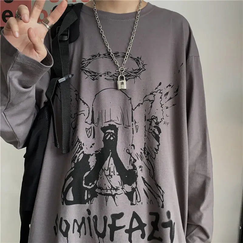 Oversized Long Sleeve Gothic Top.