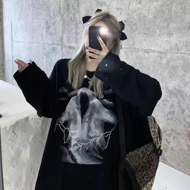 Oversized Long Sleeve Gothic Top.