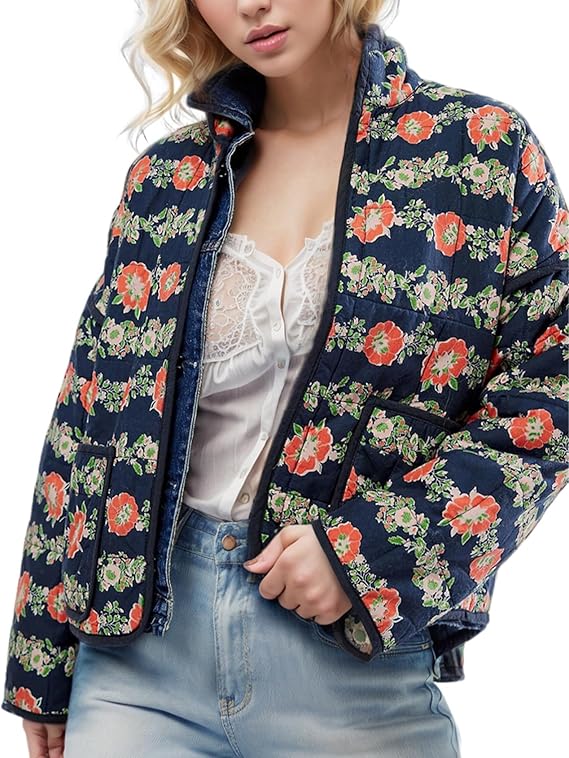 Cute Quilted Floral  Jacket KOAKON