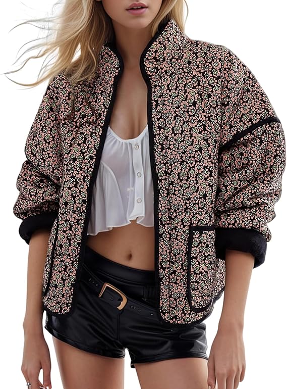 Cute Quilted Floral  Jacket KOAKON