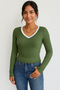 Deep V-Neck Cotton Top KOAKON
