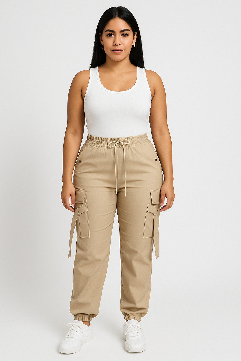 Tight Waist Wide Hip Cargo Pants KOAKON