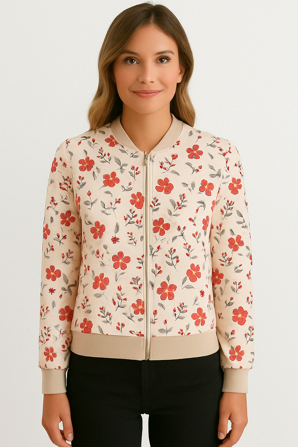 Pink Spring Flowers Bomber Jacket KOAKON