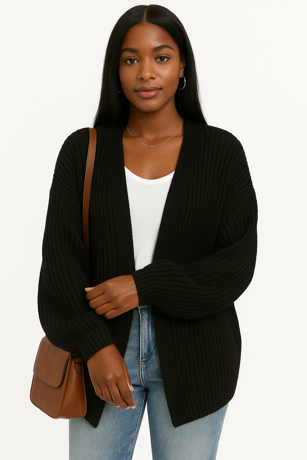 Knitted lantern sleeve cardigan KOAKON