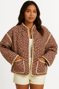 Cute Quilted Floral  Jacket KOAKON