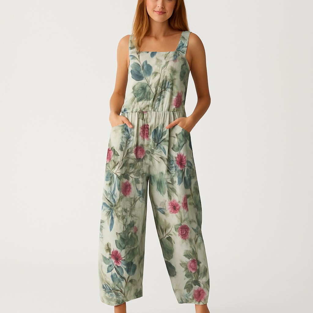 Summer Design Loose Linen Cotton Jumpsuit KOAKON