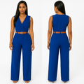 Deep V Neck Slim Jumpsuit (with Belt) KOAKON