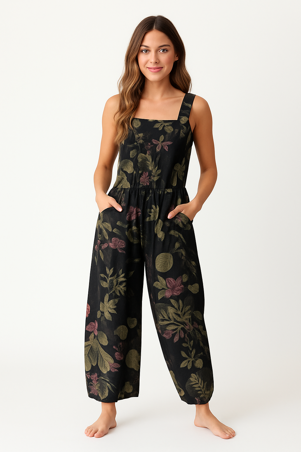 Summer Design Loose Linen Cotton Jumpsuit KOAKON