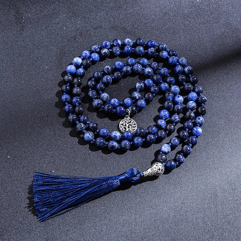 Natural Sodalite  Meditation Bead Necklace KOAKON