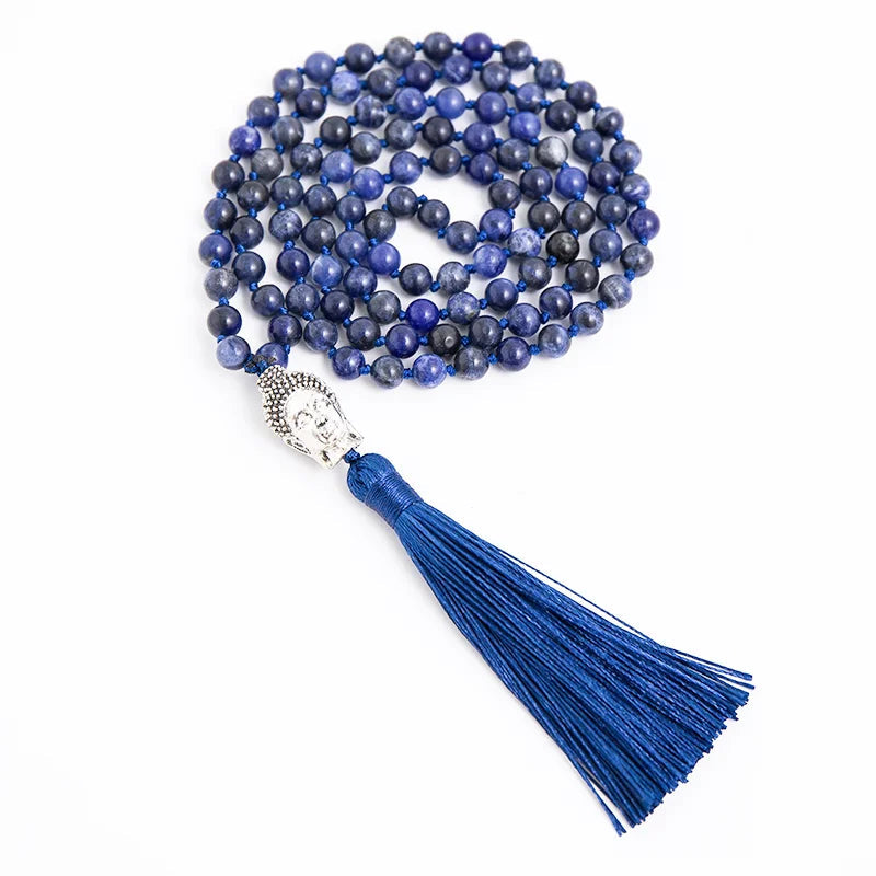 Natural Sodalite  Meditation Bead Necklace KOAKON