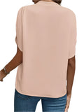 V-neck Short Sleeve Blouse KOAKON