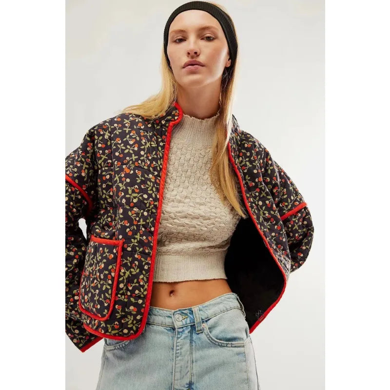 Cute Quilted Floral  Jacket KOAKON