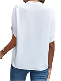 V-neck Short Sleeve Blouse KOAKON
