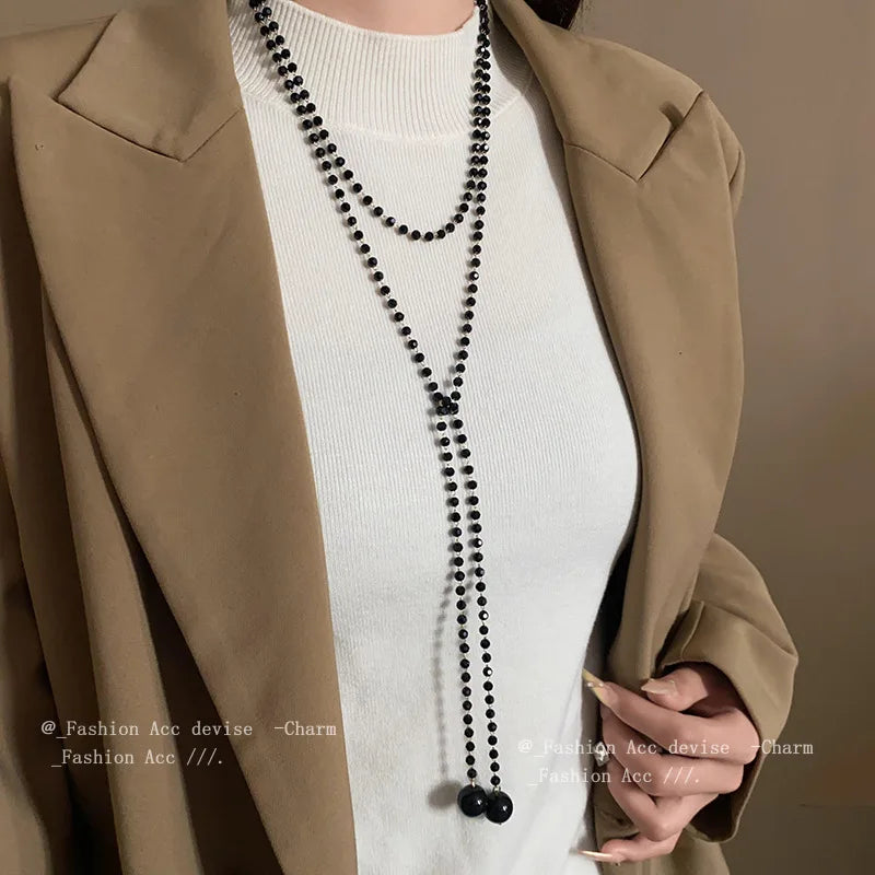 Fashionable Round Pearl Long Necklace KOAKON