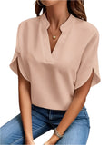 V-neck Short Sleeve Blouse KOAKON