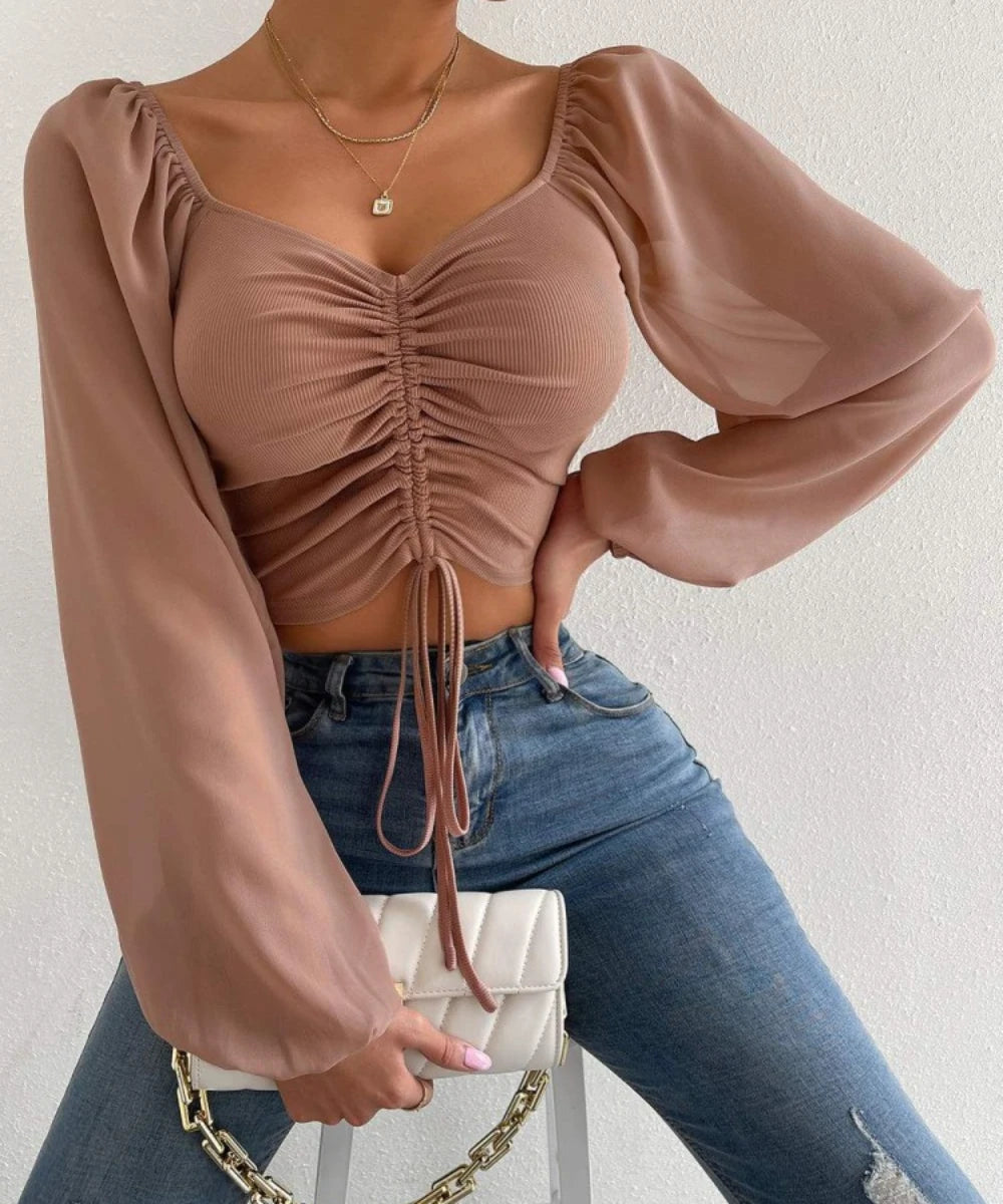 Simple and Sexy Puff Sleeve Top KOAKON