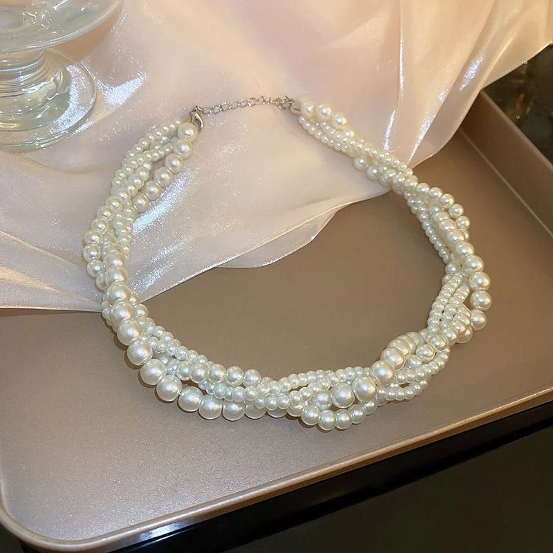 Twining Pearl Choker Necklace KOAKON