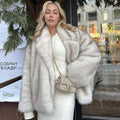 Neo Mint Oversized Gradient Fluffy Fur Coat Jacket.