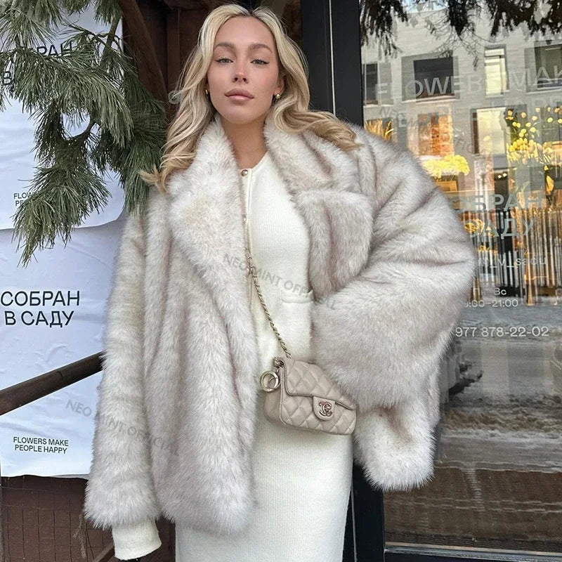 Neo Mint Oversized Gradient Fluffy Fur Coat Jacket.