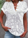 Floral Pullover V-Neck Blouse KOAKON