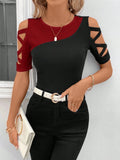 Cross Off Shoulder Short Sleeve Top KOAKON