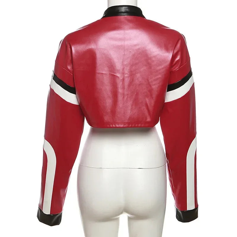 Faux Leather Red Jacket KOAKON