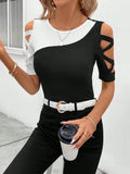 Cross Off Shoulder Short Sleeve Top KOAKON