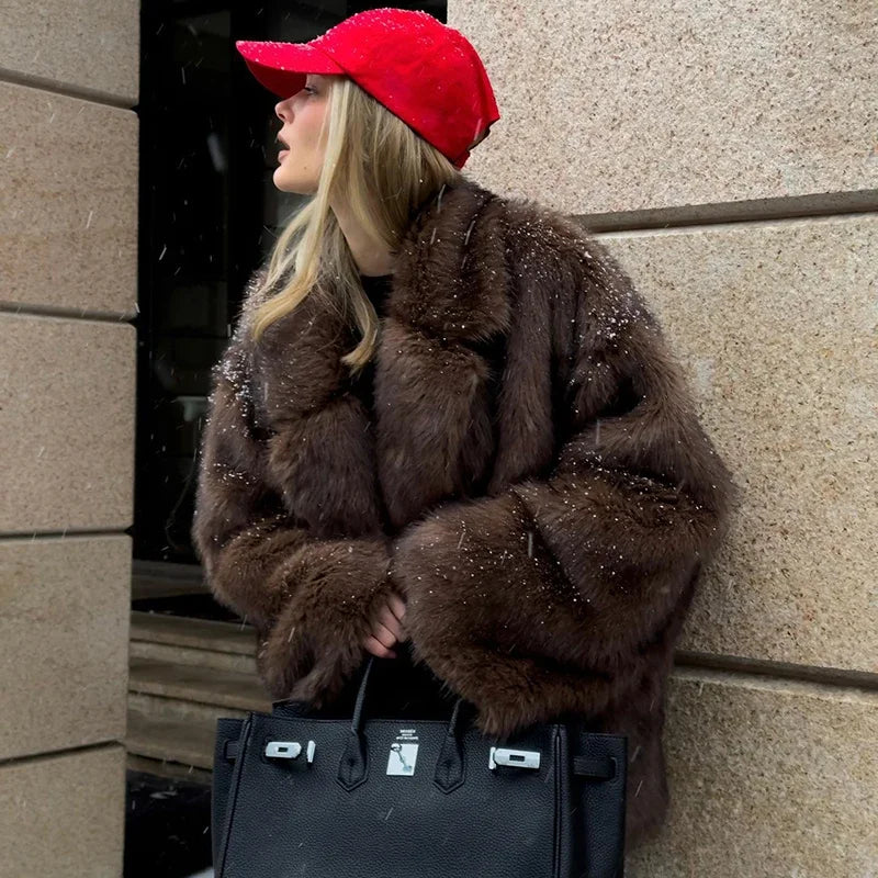 Neo Mint Oversized Gradient Fluffy Fur Coat Jacket.