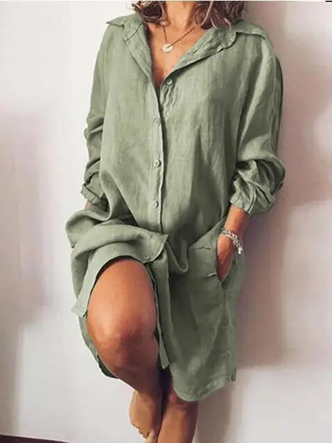 Roomy Cotton Shirt Dress KOAKON