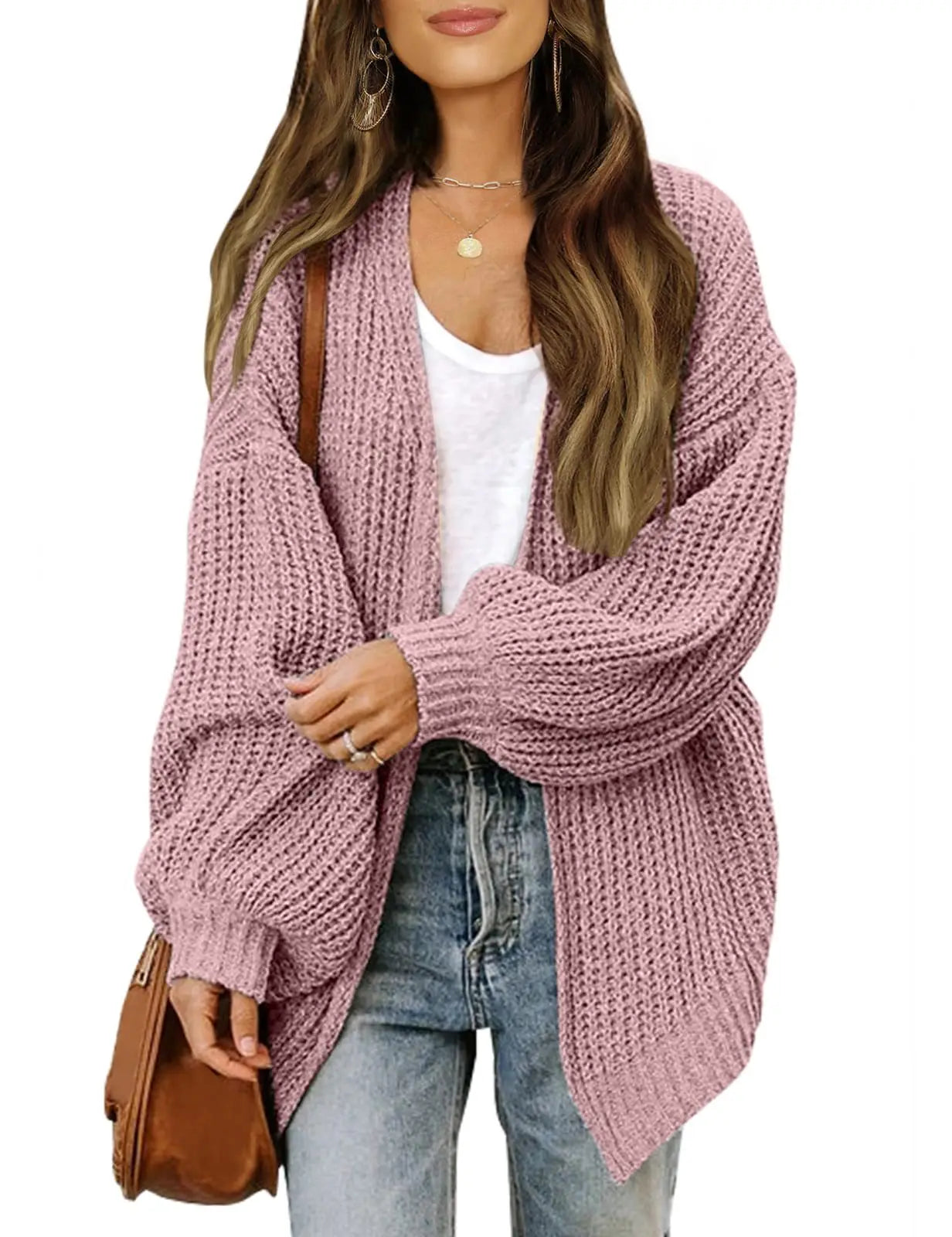 Knitted lantern sleeve cardigan KOAKON