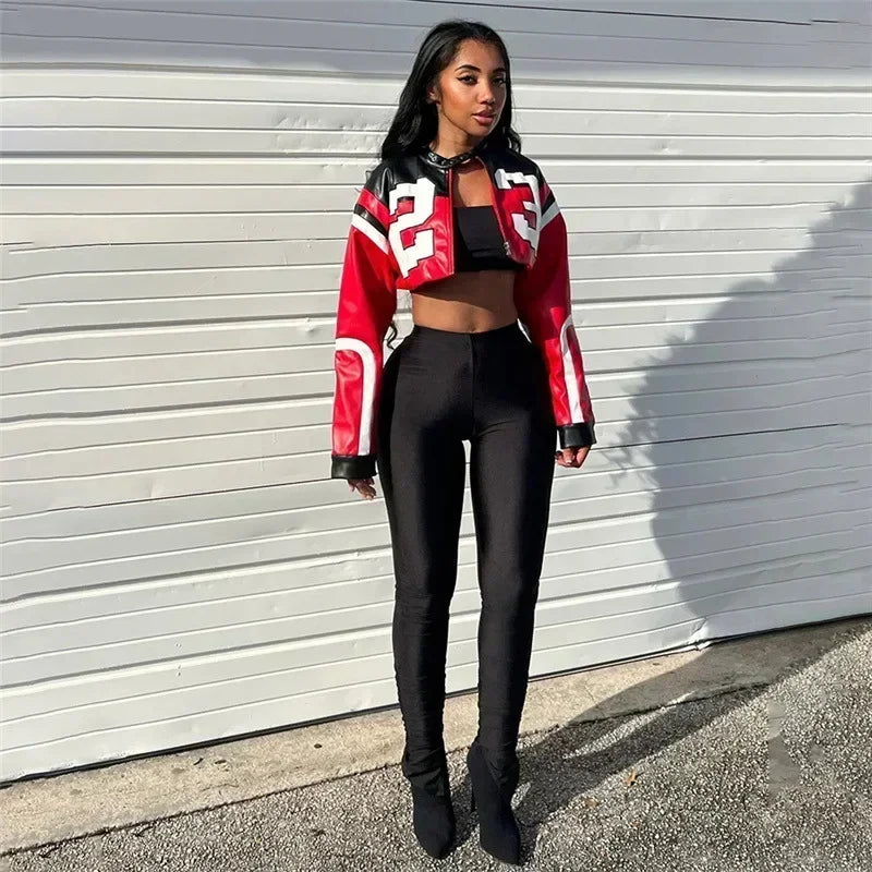 Faux Leather Red Jacket KOAKON