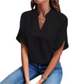 V-neck Short Sleeve Blouse KOAKON