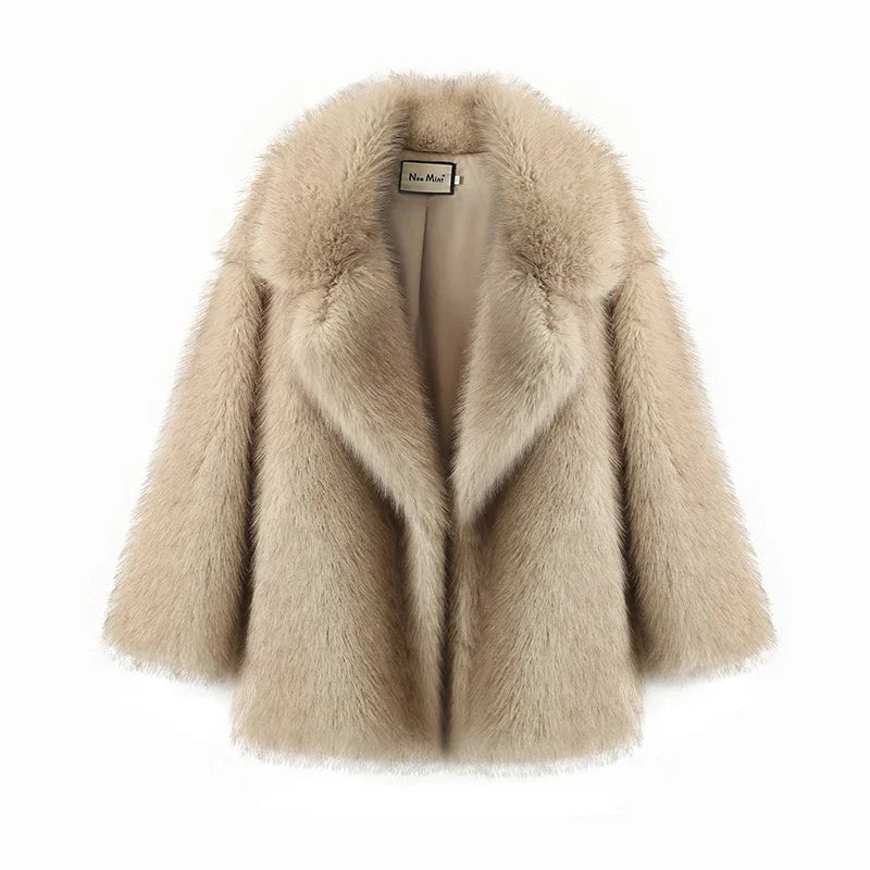 Neo Mint Oversized Gradient Fluffy Fur Coat Jacket.
