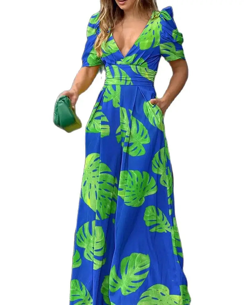 Elegant Colorful Shrugged Pocket High Waist Onesie KOAKON