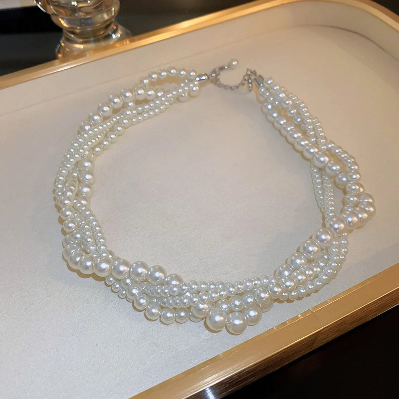 Twining Pearl Choker Necklace KOAKON