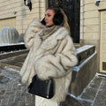 Neo Mint Oversized Gradient Fluffy Fur Coat Jacket.