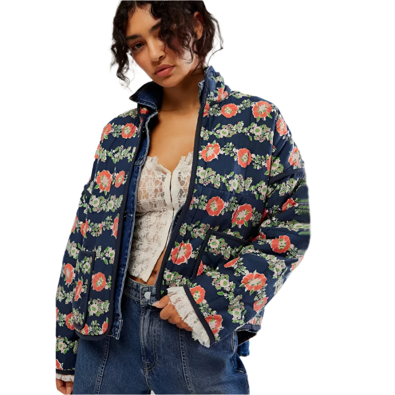Cute Quilted Floral  Jacket KOAKON
