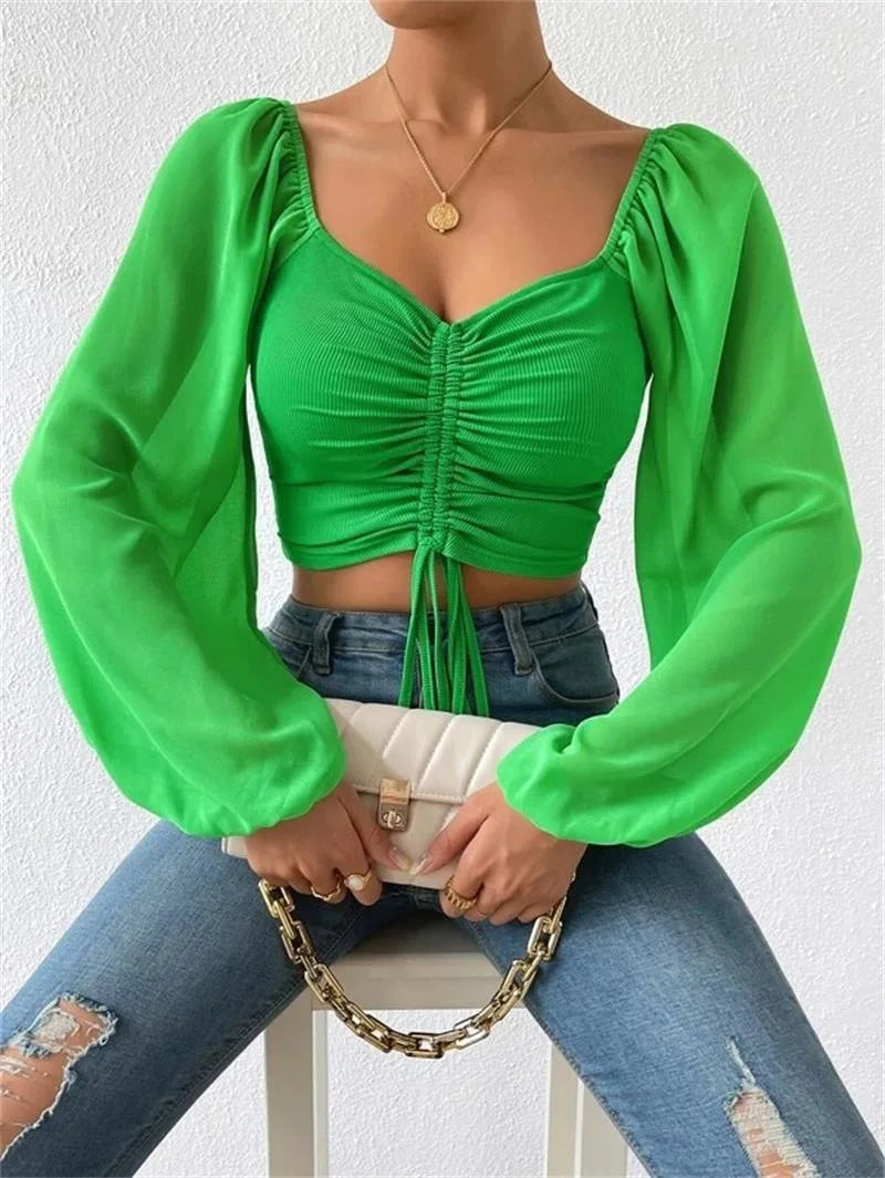 Simple and Sexy Puff Sleeve Top KOAKON
