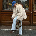 Neo Mint Oversized Gradient Fluffy Fur Coat Jacket.