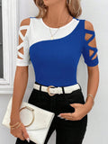 Cross Off Shoulder Short Sleeve Top KOAKON