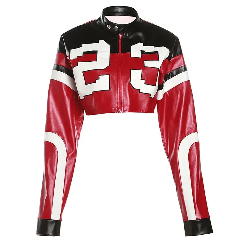 Faux Leather Red Jacket KOAKON