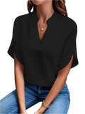 V-neck Short Sleeve Blouse KOAKON