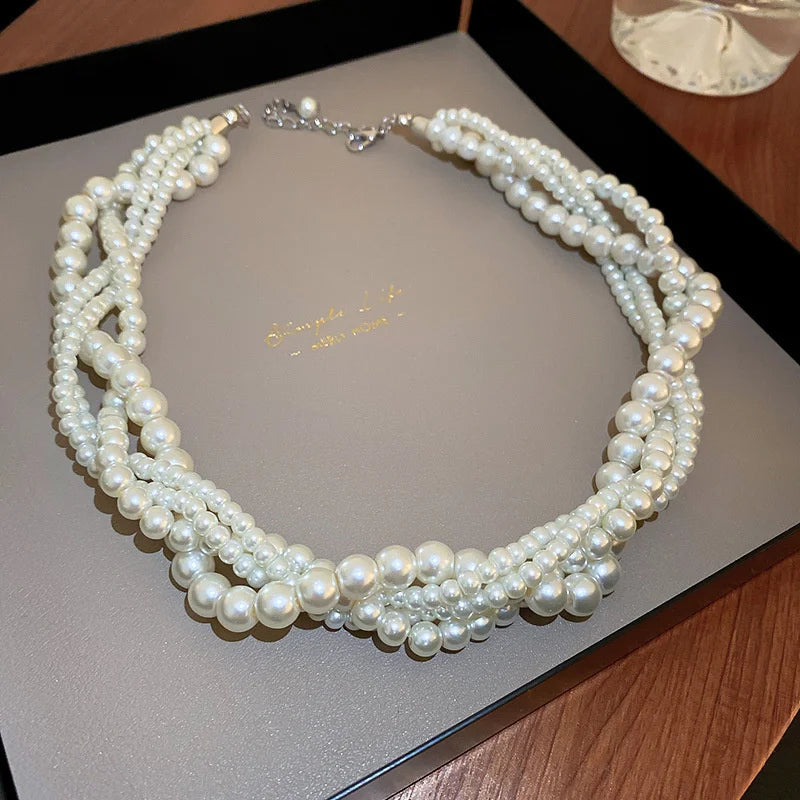 Twining Pearl Choker Necklace KOAKON